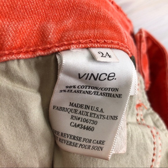 Vince Skinny Jeans Slim Legging Tomato Size 24 New - Picture 7 of 8